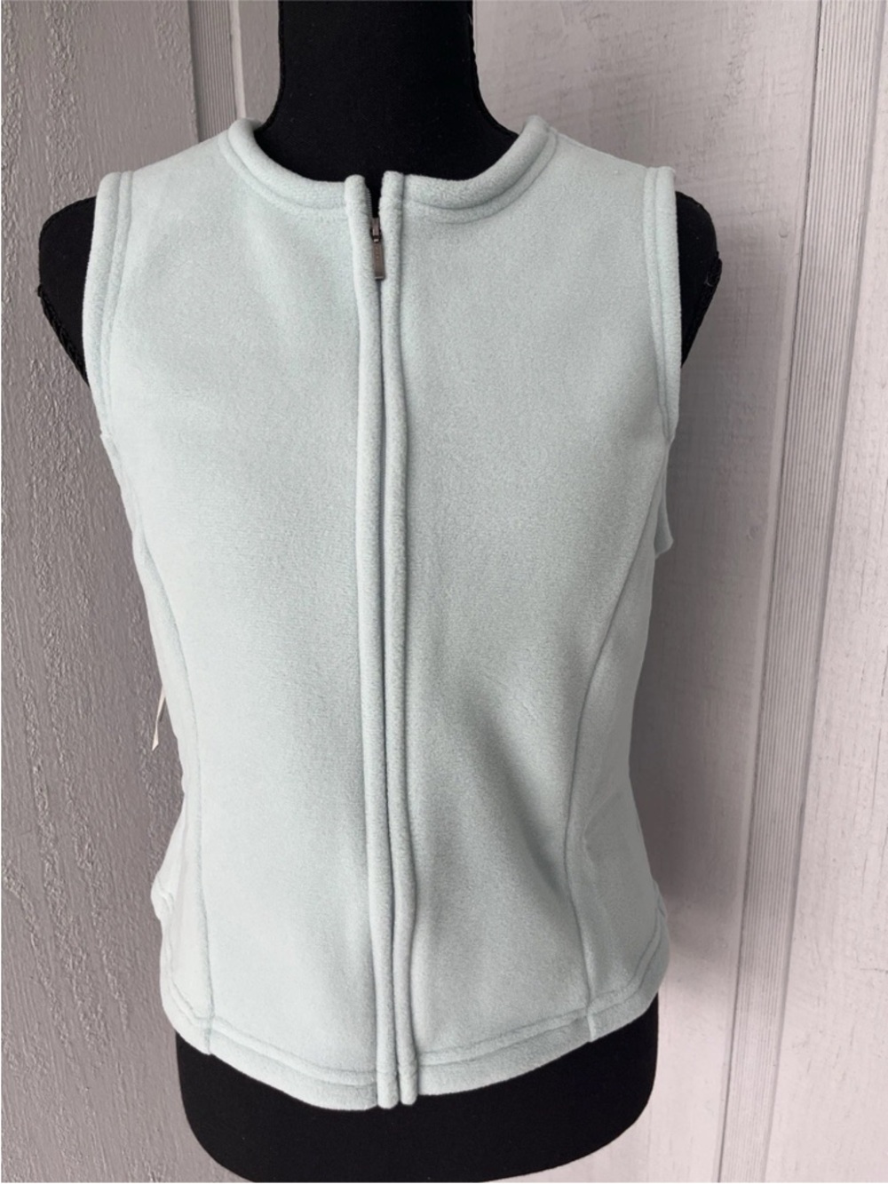 L.L.Bean Polartec Fleece Vest Women XS Mint Green Full Zip Soft Lightweight NWOT